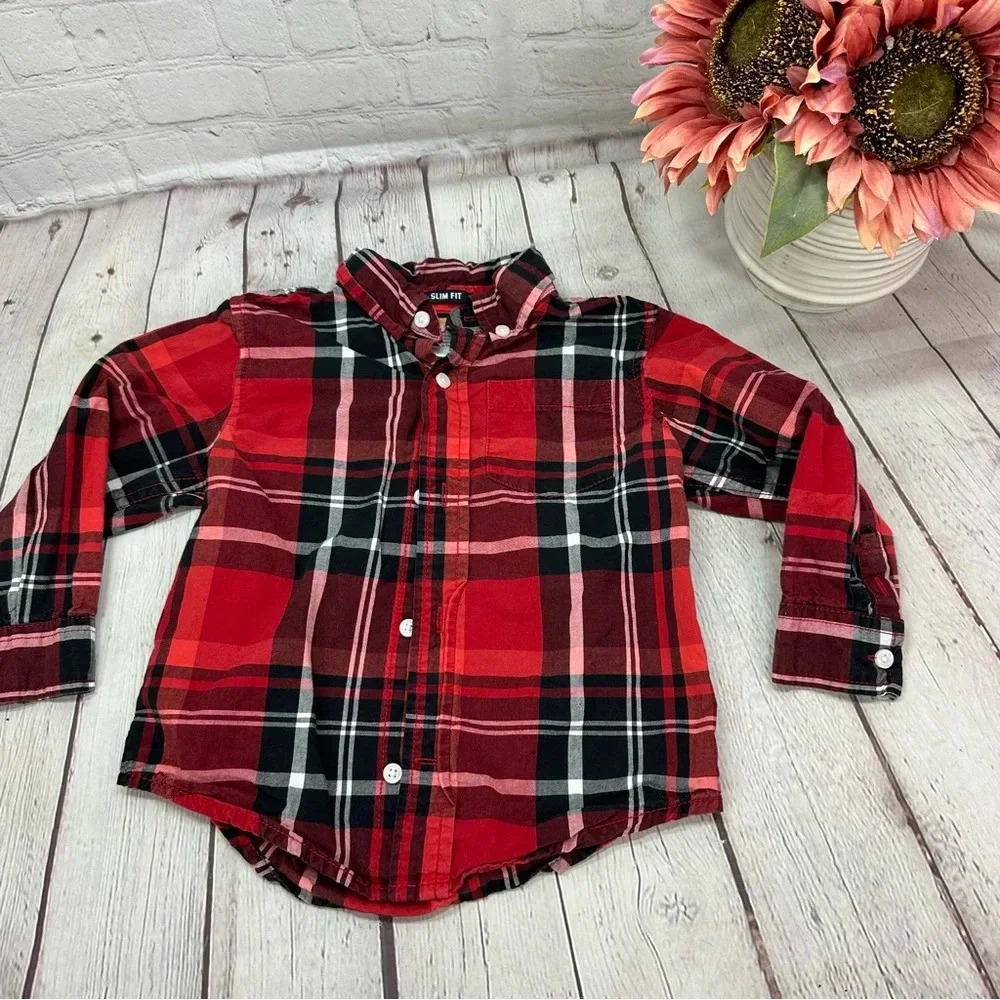 Fall 04 gymboree lumberjack plaid button up shirt sz 2T